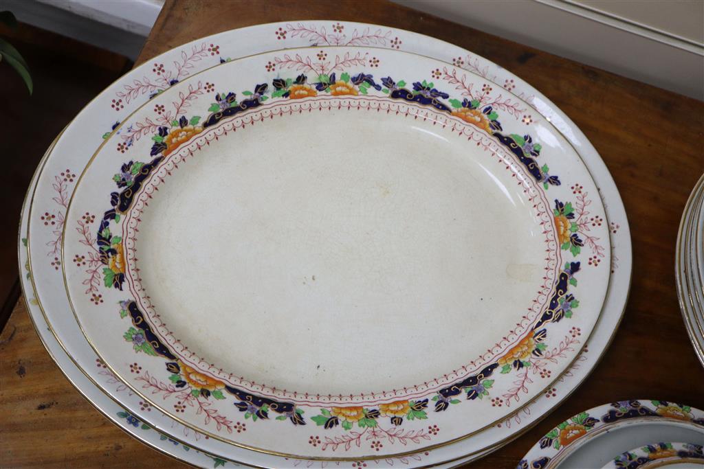 A Staffordshire S. Fielding & Co., Devon ware part dinner service, including graduated meat dishes and sauce, vegetable and soup ture